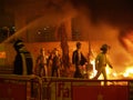 Effigies burn during the annual Celebration of Las Fallas, Valencia, Spain